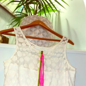 Volcom size small white dress with hot pink zipper